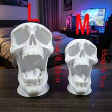 2-In-1 Earphone/Game Controller Plastic Skull Holder, Cartoon Skeleton Design, Also As Desktop Decoration, Entertainment Accessory, Lightweight Stand, Game Accessory, Dual-Purpose Storage Rack, Suitable For Home And Office Areas - Multicolor - View 3