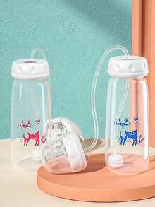 1pc Infant Hands-Free Standard Neck 240ml PP Baby Bottle Water Bottle Gravity Ball Straight Bottle Anti-Colic - 240ml - View 3