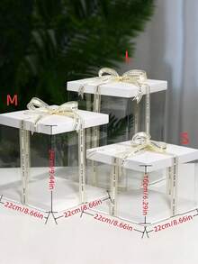 1pc Party Holiday Packaging Box, Single-Layer, Double-Layer, Triple-Layer Gift Storage Box - White - View 2