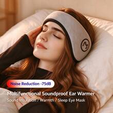 Soundproof Sleep Ear Muffs With Earplugs, Adjustable Hook And Loop Eye Mask, Multi-Functional Eye Mask Ear Covers, Comfortable Noise Reduction Without Ear Pressure, Adjustable Sports Headband, Warm And Cold-Proof Ear Muffs, Suitable For Deep Sleep, Napping, Nighttime, Travel, Office, School - Multicolor - View 8
