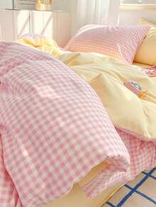 3-Piece Rainbow Striped Plaid Pattern Bedding Set, Fresh Unisex Design, Dorm Decor, Super Soft And Cute, Suitable For All Seasons, Matte Duvet Cover, Home Bedding Set, Duvet Insert Not Included, Available In Twin, Full, Queen, King Sizes - Multicolor - View 5