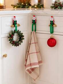 1 Set Reusable Christmas Wreath Hooks And Ties, And Stocking Holder; Reusable Ties Suitable For Stocking Holder, Fireplace, Stairs And Front Door. - Multicolor - View 8