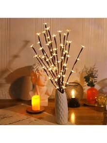 1PC 20 LED Lights 54CM High 2-Section Constant On Battery Box LED Cherry Blossom Branch Light Home Decor Light Bedroom Decoration LED Light Living Room Decoration Light String Camping Decoration Light Date Decoration Light Fairy Light Party Decoration LED Light String Holiday Decoration Branch LED Light Room Decoration Light Office Decoration Light Wedding Decoration Light Home Decoration Light - Yellow - View 7