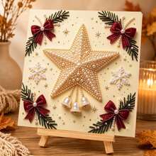 DIY Christmas Pearl And Diamond Painting Set, Including Colorful Round Pearls And Rhinestones, Handmade Pearl And Diamond Art Set For Adults And Beginners, Holiday Gift - Sets - View 7
