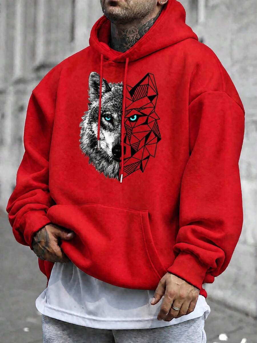 Men Hoodies - Red - View 1