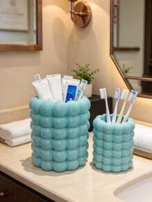2pcs/1pc Bubble Makeup Brush Holder, Ins Cream Style Desktop Cosmetic Organizer, Vanity Makeup Display Rack, Large Capacity Multi-Functional Pen Holder, Bathroom Desktop Storage Container For Home Decor - Multicolor - View 14