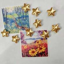 5/10pcs Gold Shiny Five-Pointed Star Fridge Magnet Set, Cute Magnetic Decorative Stickers, Suitable For Refrigerator, Whiteboard, Office, Kitchen, Home Decor, Fun Gift For Friends, Party Supplies, Bright And Colorful, Durable And Waterproof, Desktop Decoration - Five-pointed Star - View 4