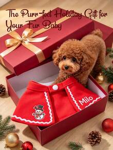 CustomName Christmas Pet Shawl Scarf Cape Cloak RolePlaying Cat Dog Xmas Party Gift Hat Outfit Festive Holiday Cos,Winter Clothing Decor Pet Accessory - Multicolor - View 3