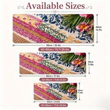 1pc Hawaiian Tropical Fabric Mouse Pad, Colorful Woven Stripes, Palm Leaves And Plumeria Flower Pattern Extended Desk Mat For Home Office And Gaming, Sizes S/M/L/XL - View 5