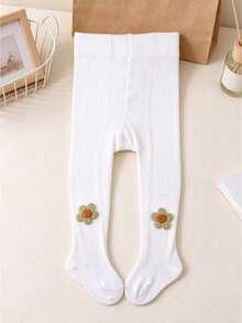 6 Pairs Princess Style Floral Tights For Baby Girls, Soft Knitted Leggings, Suitable For Girls' Casual Wear, Fashionable Stirrup Socks - Multicolor - View 7