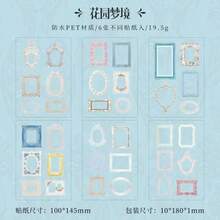 6pcs Vintage Photo Frame Sticker Set, Classic Mini Photo Frame Decals, Transparent Waterproof PET, Geometric Pattern, City Theme, Self-Adhesive, Suitable For Scrapbooking Diary DIY Materials, Artistic Hollow Design - one-size - View 10