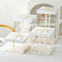 1pc Party Holiday Packaging Box, Single-Layer, Double-Layer, Triple-Layer Gift Storage Box - White - View 9