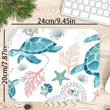 1 miếng lót chuột/thảm bàn phím mở rộng họa tiết collage đại dương ven biển với rùa biển, sứa, thuyền buồm và sao biển, cho văn phòng tại nhà và chơi game, kích thước S/M/L/XL - Xem 17