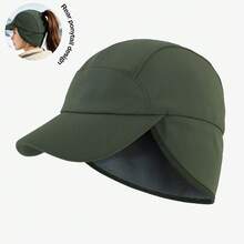 Women's Winter Reflective Fleece Ponytail Cap With Ear Flaps, Baseball Cap, Ponytail Cap, Winter Ski Ear Flaps Knit Warm Windproof Ushanka Hat - Multicolor - View 15