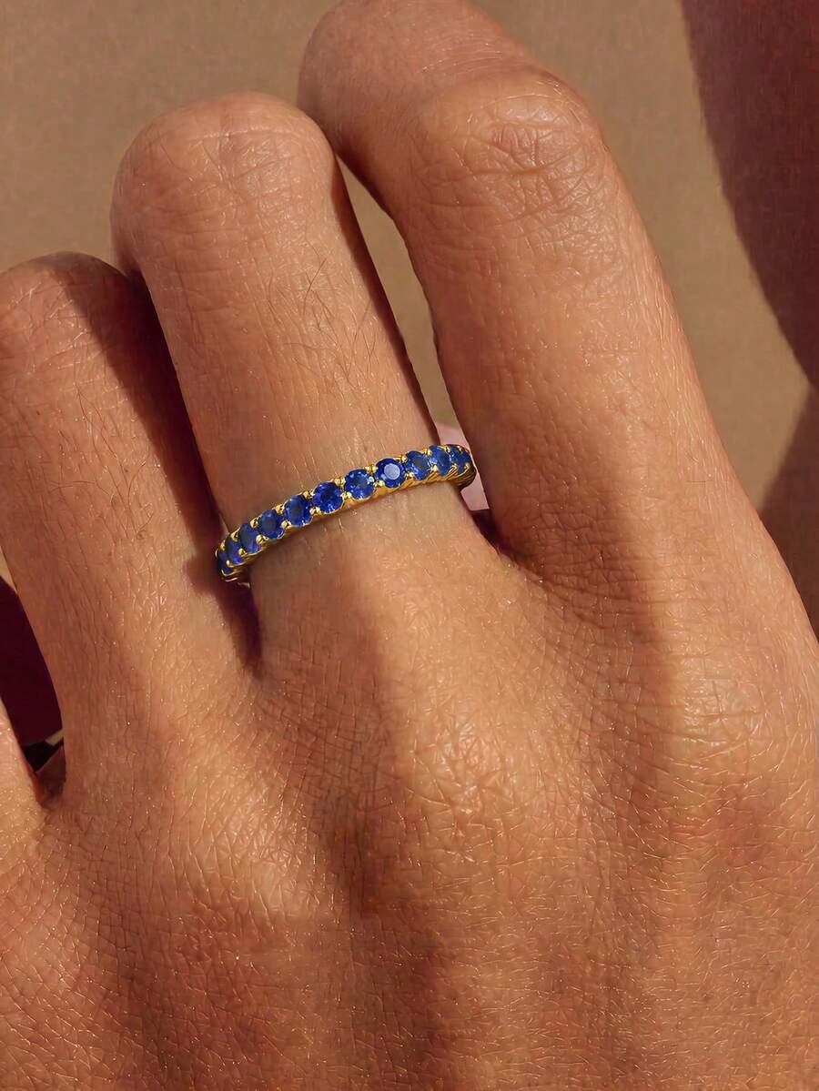 1pc Zirconia Sparkling Ring, Women's Classic Transparent Shiny Ring, Vintage Style, Can Be Used As Finger Accessory Or Gift