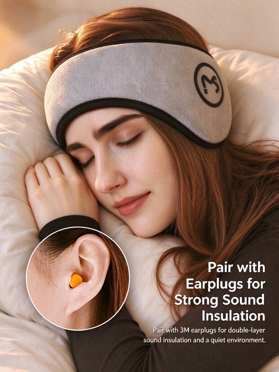 Soundproof Sleep Ear Muffs With Earplugs, Adjustable Hook And Loop Eye Mask, Multi-Functional Eye Mask Ear Covers, Comfortable Noise Reduction Without Ear Pressure, Adjustable Sports Headband, Warm And Cold-Proof Ear Muffs, Suitable For Deep Sleep, Napping, Nighttime, Travel, Office, School - Multicolor - View 1