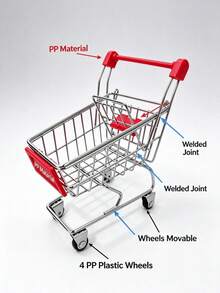 1PC/Mini Metal Shopping Cart Supermarket Trolley, Role Play Toy Dollhouse Decoration Random Color Birthday Gift Holiday Gift Perfect Gift Gift Toy - Multicolor - View 6