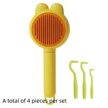 Self-Cleaning Pet Grooming Brush - Cat Hair Brush Skin-Friendly Deshedding Beauty Massage Tool Suitable For Long And Short Hair Pets, Cats Dogs Rabbits Easy Undercoat Removal Grooming Brush - Multicolor - View 11