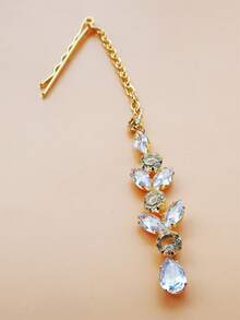 Bohemian Fashion Water Drop Pendant Head Chain, College Style Women's Evening Dress Shiny Accessory - Gold - View 5