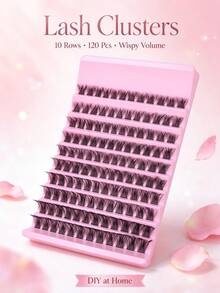 120 pcs Bulu Mata Cluster, 8-16mm, Helai Tunggal Halus, Tampilan Alami, Lengkungan D, Bulu Mata Cluster Mengembang, Ekstensi Bulu Mata DIY - D - View 2