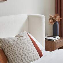 140x200 Cm Compression Bed. Bed Frame With Padded Headboard, Reinforced Steel Frame, No Box Spring: Easy Assembly, High Stability, Mattress Not Included. - Creamy White - View 6