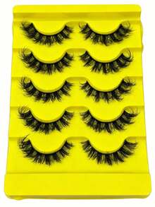 5 Pairs 3D Fluffy False Eyelashes, Create Voluminous And Curled Charming Eyes, Fluffy And Dense, Strip False Eyelashes, Eyelashes, False Eyelashes - Multicolor - View 7