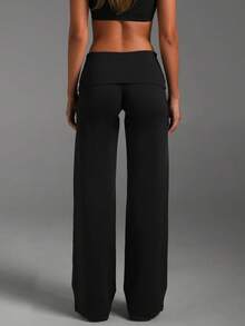 Women's Sports Long Pants, Suitable For Outdoor Activities, Daily Wear And Commuting, Minimalist Style, Lightweight And Moisture-Wicking - Black - View 9