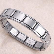 1pc High Quality Fashion Stainless Steel Elastic Bracelet Adjustable Bangle Suitable For Daily Wear - Silver - View 2