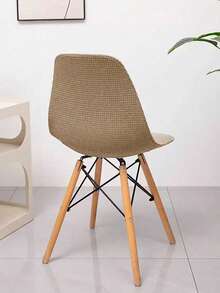 1pc/2pcs/4pcs Abstract Plaid Pattern Chair Cover, Universal Home Use Dining Chair Slipcover, All Season Durable Anti-Dirty Anti-Scratch Thickened Elastic Dustproof Chair Cover - Light Camel - View 7