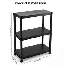 Snap Lock Tool-Free Assembly Plastic Storage Shelving Unit, Black 3/4/5 Tier, Heavy Duty Rack For Garage, Warehouse, Shed & Workshop - Black - View 3