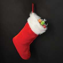1pc Christmas Stocking Gift Storage Bag, Holiday Gift Bag, Christmas Tree Fireplace Hanging Ornament, Home Christmas Decoration - Multicolor - View 4