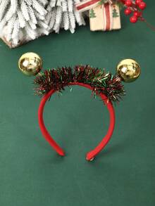 1pc Christmas Sequin Ball Spring Headband, Christmas Shiny Decorative Ball Headband, Holiday Party Photo Prop Women's Hair Accessory - Multicolor - View 11
