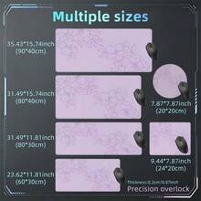 Soft Pink Sketch Floral Line Art Desk Mat Gaming Mouse Pad, Extended XL Mousepad Stitched Edge Non-Slip Rubber Base, Large Keyboard Table Pad For Gamer Office Home Decor, Perfect Birthday Christmas Gift - View 10