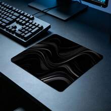 Alas Meja Seni Cair Gelombang Hitam Abstrak, Alas Mouse Gaming, Alas Mouse XL Panjang dengan Tepi Jahitan dan Alas Karet Anti Selip, Alas Meja Keyboard Besar untuk Gamer, Kantor, dan Dekorasi Rumah, Hadiah Ulang Tahun dan Natal yang Sempurna - View 5