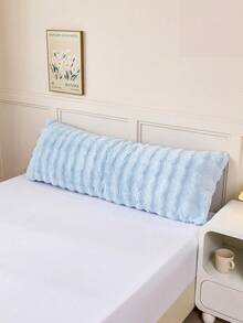 1pc Plain Color Warm Light Blue Faux Rabbit Fur Body Pillowcase Without Filler Plush Crystal Fleece Throw Pillow Cover Zipper Closure For Home, For Sofa, Living Room - Baby Blue - View 5