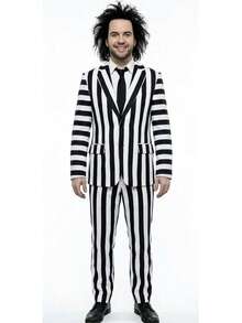 Men Cosplay Clothing - Black and White - View 5