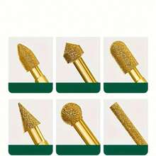 7pcs Diamond Rotary Grinding Bits Set, Hex Shank Diamond Carving Burrs ...