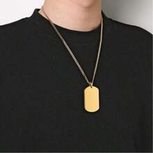 Kalung Liontin Dog Tag Gaya Jalanan Pria yang Dipersonalisasi dari Baja Tahan Karat Mengkilap - MultiWarna - View 4