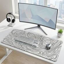 Black & White Map Extra Long Mouse Pad, Gaming Office Home Art Design, Gift For Friends And Family, Rubber Base, PC Laptop Study Desk Mat, Multiple Sizes, Computer Keyboard Pad, Non-Slip Durable Smooth - View 14