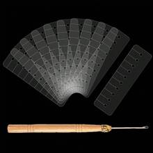 11pcs Hair Extension Heat Insulation Pads, Multi-Hole Spacer Pads With Hook And Eye, Transparent Fusion Glue Protection Template, Rectangular Hair Extension Spacer Pads - Apricot - View 8