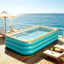 Piscina Inflável Familiar Grande e Resistente - Piscina de Lona para Adultos e Crianças no Quintal - Piscina inflável grande - Visão 3