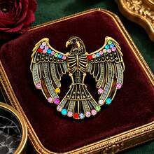 1 chiếc ghim cài áo nam bằng kim loại đính đá rhinestone hình đại bàng phong cách vintage, phụ kiện cao cấp hình động vật cho áo khoác và quần áo - Nhiều màu - Xem 1