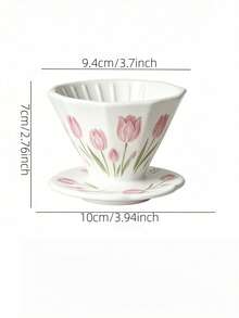 1pc 10-Sided Tulip Ceramic Coffee Filter, Reusable Handmade Pour-Over Origami Cone Filter, Slow Brew Coffee Accessory, Suitable For Home, Cafe, Restaurant - Multicolor - View 10