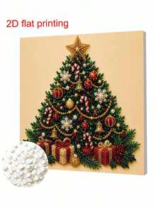 Kit Lukisan Seni Mutiara DIY 11,8x11,8 Inci - Pola Pohon Natal Klasik, Berisi Mutiara Bulat, Batu Permata Berkilau, Simbol Jelas, Set Lengkap Alat dan Mutiara Cadangan, Hadiah Halloween & Natal - Set - View 7