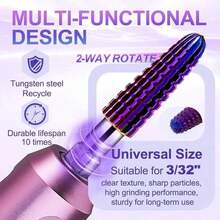 4pcs/Set Purple Nail Drill Bits Drills Milling Cutter For Manicure Remove Gel Acylics Nails Accessories Tool - Multicolor - View 4