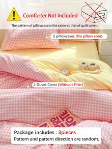 3-Piece Rainbow Striped Plaid Pattern Bedding Set, Fresh Unisex Design, Dorm Decor, Super Soft And Cute, Suitable For All Seasons, Matte Duvet Cover, Home Bedding Set, Duvet Insert Not Included, Available In Twin, Full, Queen, King Sizes - Multicolor - View 2