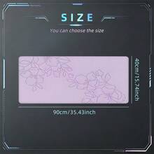Soft Pink Sketch Floral Line Art Desk Mat Gaming Mouse Pad, Extended XL Mousepad Stitched Edge Non-Slip Rubber Base, Large Keyboard Table Pad For Gamer Office Home Decor, Perfect Birthday Christmas Gift - View 12