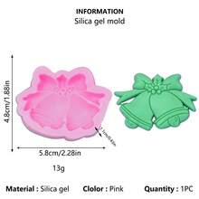 3pcs Santa Claus Bell Merry Christmas Christmas Decoration Silicone Mold DIY Clay Aromatherapy Plaster Silicone Mold - Pink - View 7