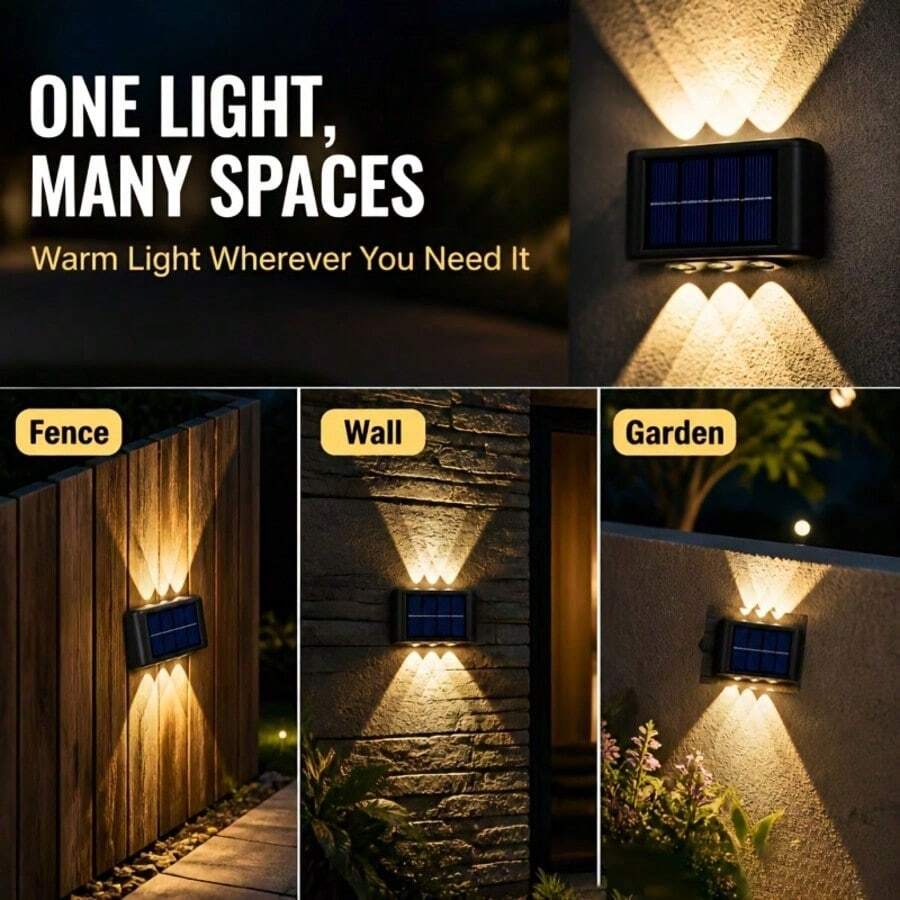 2pcs/1pc Solar Powered Outdoor Wall Light, IPX4 LED Motion Sensor Wall Light, Automatic Dusk To Dawn, Suitable For Yard, Villa, Garage, Fence, Corridor Security And Decorative Lighting
