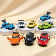 Alloy Sports Car Keychain, Openable Door Race Car Bag Charm, Mini Simulation Vehicle Pendant, Fashion Handbag Accessory Holiday Gift - Multicolor - View 1